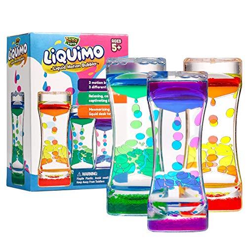 YoYa ToysLiquimo - Calming Liquid Motion Bubbler - 3 Pack - Toys for Kids and Adults - Hourglass Bubbler Timer - Handheld Game - Toys for Autistic Children