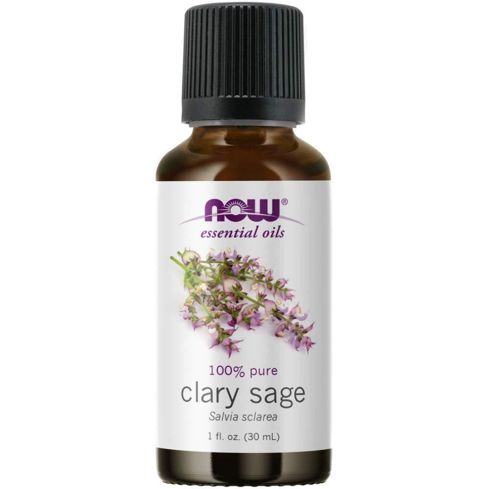 NOW Essential Oils, Clary Sage Oil, Focusing Aromatherapy Scent, Steam Distilled, 100% Pure, Vegan, Child Resistant Cap, 1-Ounce