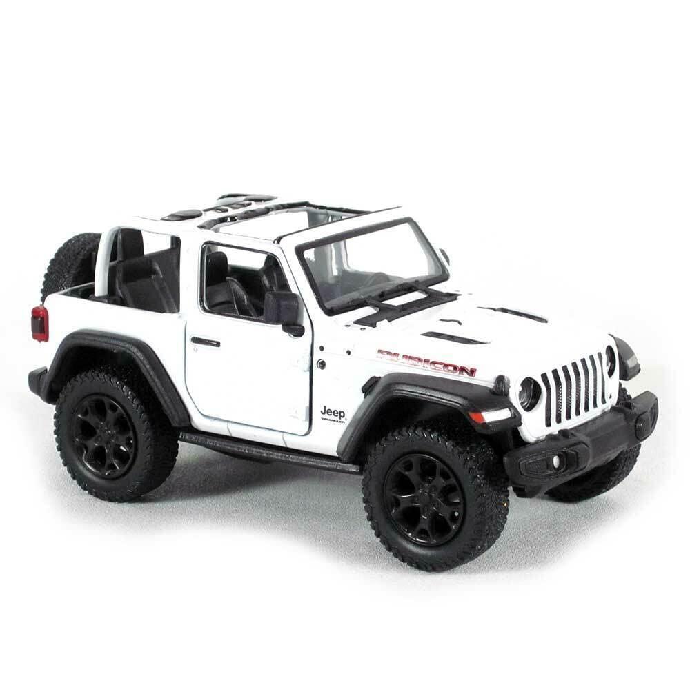 for Jeep Wrangler Rubicon 2018 White Open Top Convertible 1/34 Scale Diecast Car