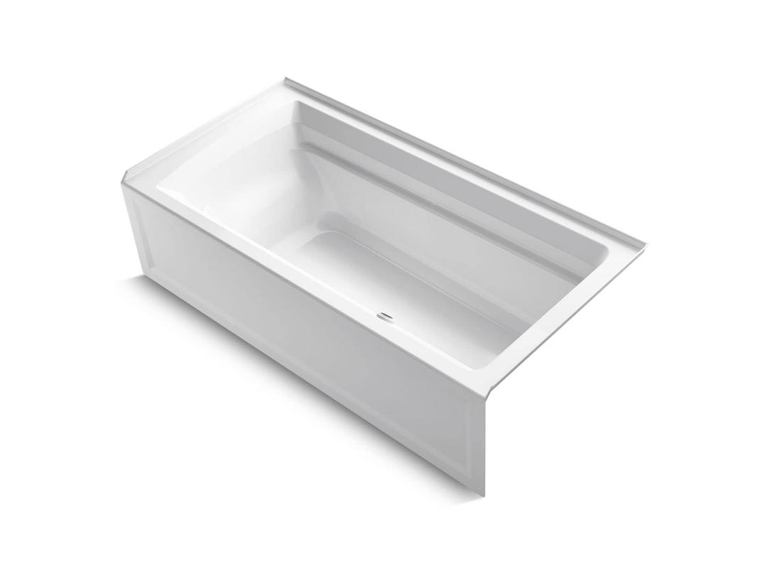 KOHLER 1125-RA-0 Archer 72" x 36" alcove bath with integral apron and right-hand drain, White