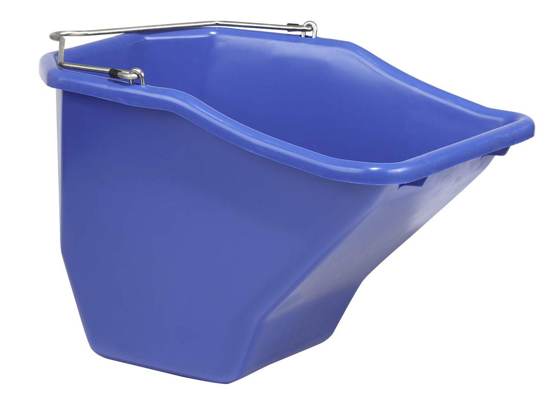 Little Giant® Plastic Better Bucket | Horse Feed Bucket | Ergonomically Designed | Flat Back Bucket | Made in USA | 20 Quarts | Blue