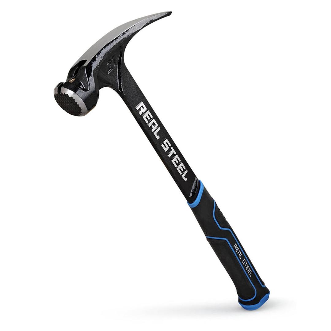 Real Steel 21 Oz One Piece Forged Milled Face Framing Hammer with Rip Claw 0517, Black