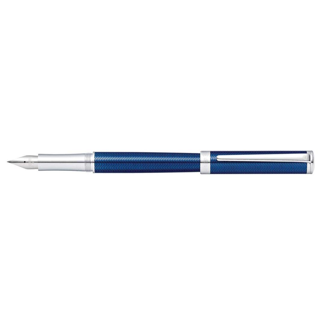 Sheaffer Intensity - Refillable fountain pen, engraved blue lacquer, chrome trim