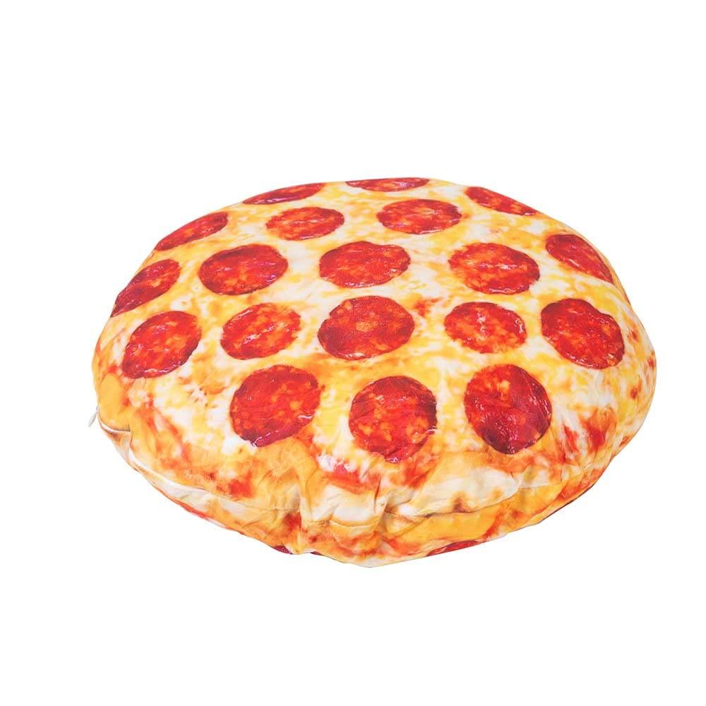 Pizza Shaped Pillow Funny 3D Giant Round Food Plush Stuffed Pillow Novelty Throw Cushion Stuffed Animal Toy 16"