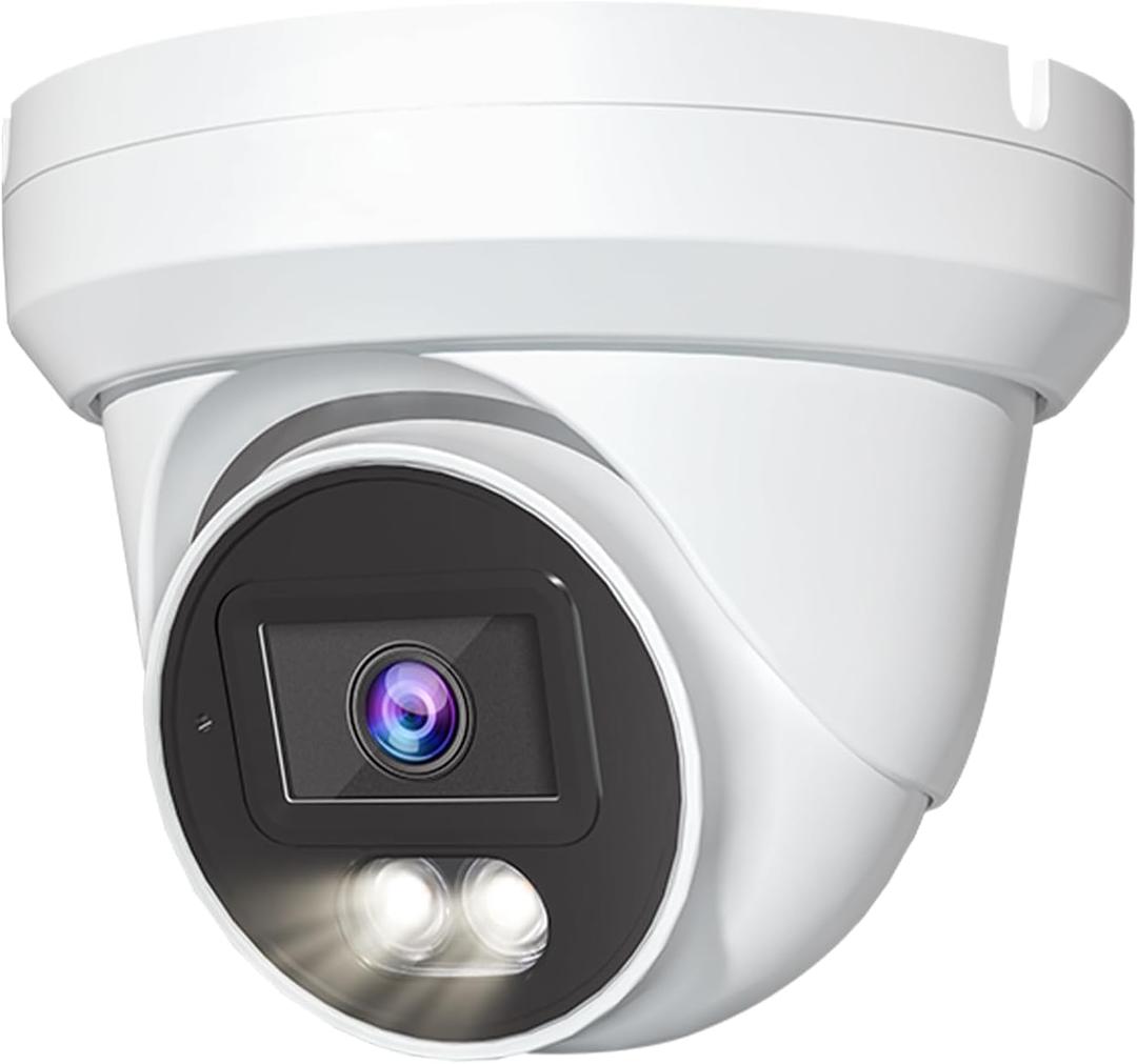 Marquis 4MP PoE IP Turret Dome Camera with Audio, IP Security Camera Outdoor Rated, Waterproof IP66, 108° Wide Angle 2.8mm Lens NDAA Compliant (Color Night)