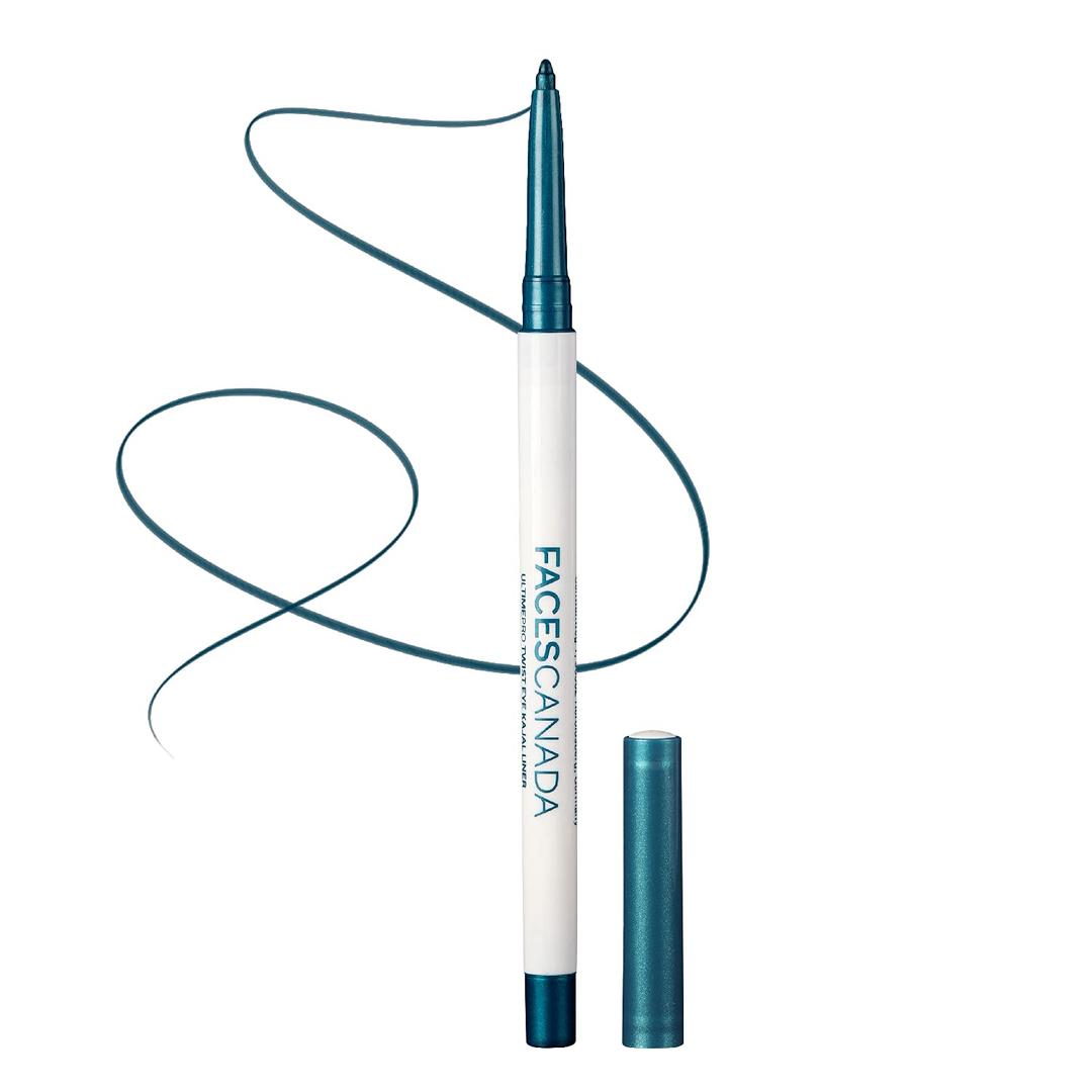 FACES CANADA Ultime Pro Twist Eye Kajal Liner - Blue, 0.35g | High Impact Intense Color In 1 Stroke | 24HR Long Stay | Matte Finish | Soft Texture | Waterproof & Smudgeproof | Made With Carnauba Wax