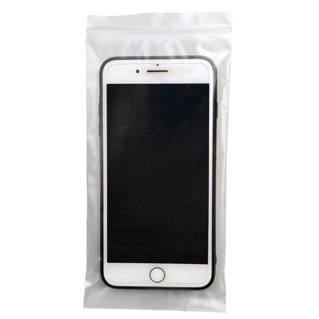 100Pcs Transparent Mobile Phone Dust Bag Flat Mouth Disposable Cell Phone Anti-Scratch Display Bags Protective Cover (9x19 cm)