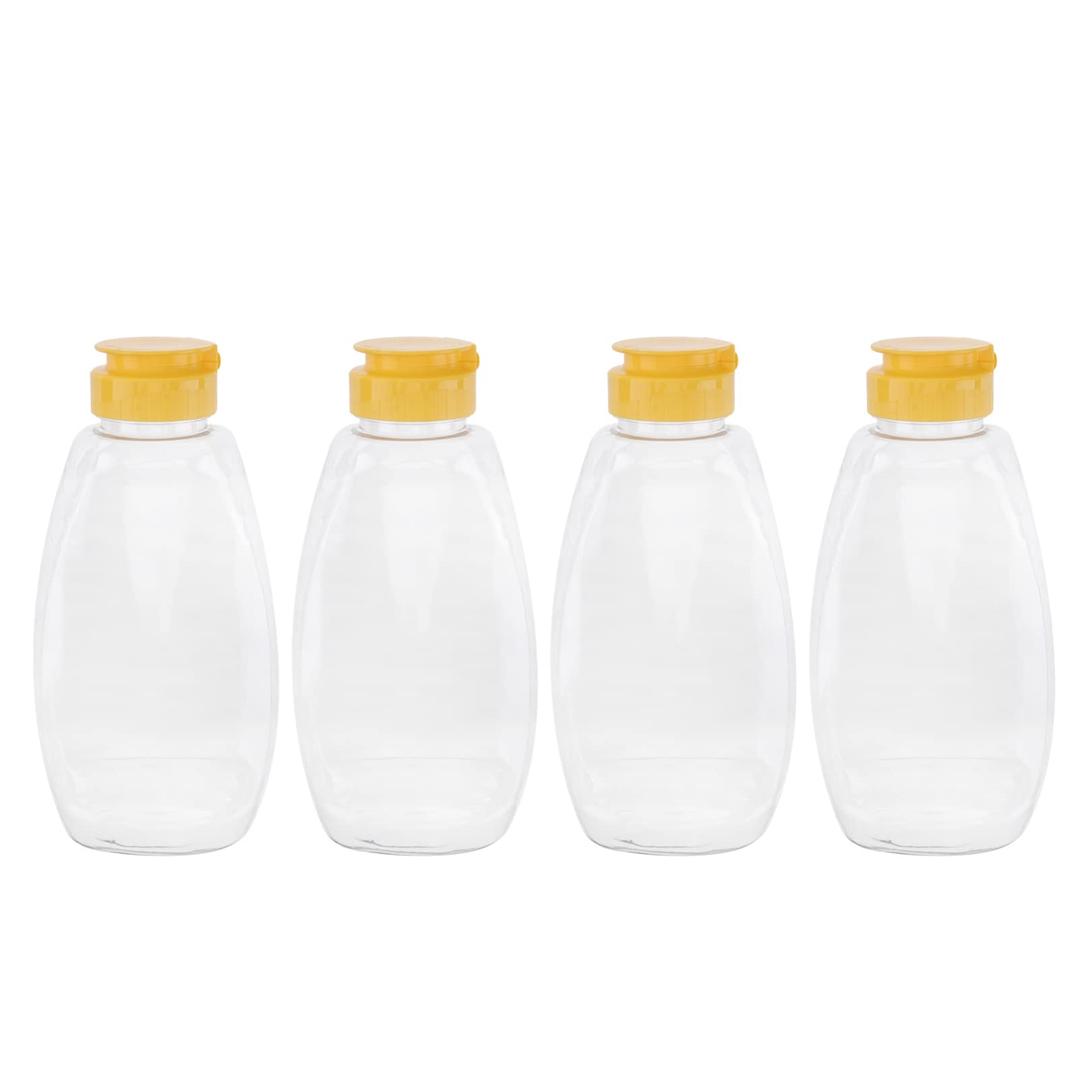 Cabilock Squeeze Bottle With Flip- top Caps, honey Jars For Storing And Dispensing 4pcs (500g Capacity)