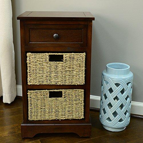 Decor Therapy Side Table Storage Chest Walnut