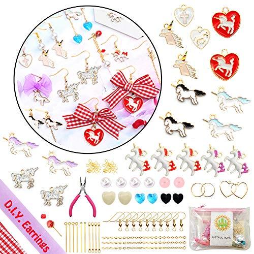 Sunovelties Diy Jewelry Kit - Unicorn Earrings Set, Art Crafts Making Supplies Handmake Gift