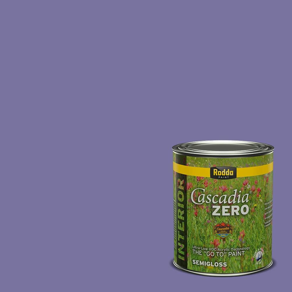 Rodda Paint CASCADIA ZERO Interior Semi-Gloss Paint & Primer in One, Quart, Purple Spire