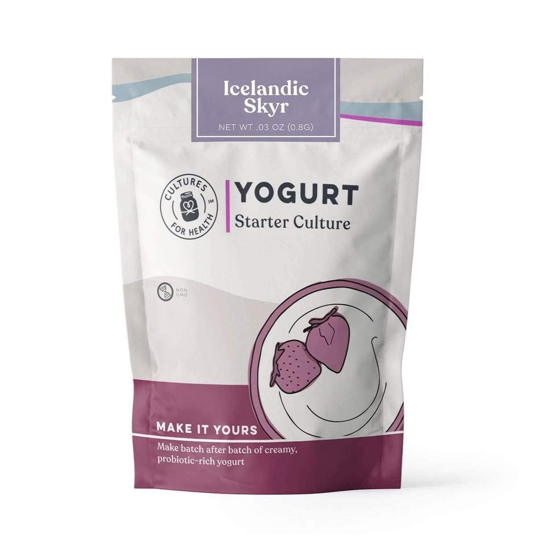 Cultures for Health Skyr Icelandic Yogurt Starter Culture | 2 Packets Heirloom Mesophilic Active Cultures for Yogurt Making | DIY Probiotic Yogurt for Stronger Gut Health | No Yogurt Maker Required