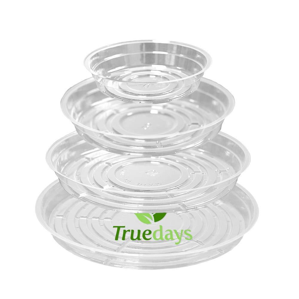 TRUEDAYS 20 Pack Plant Saucers (6 inch / 8inch / 10inch / 12inch) Clear Plant Saucers Flower Pot Tray Excellent for Indoor & Outdoor Plants