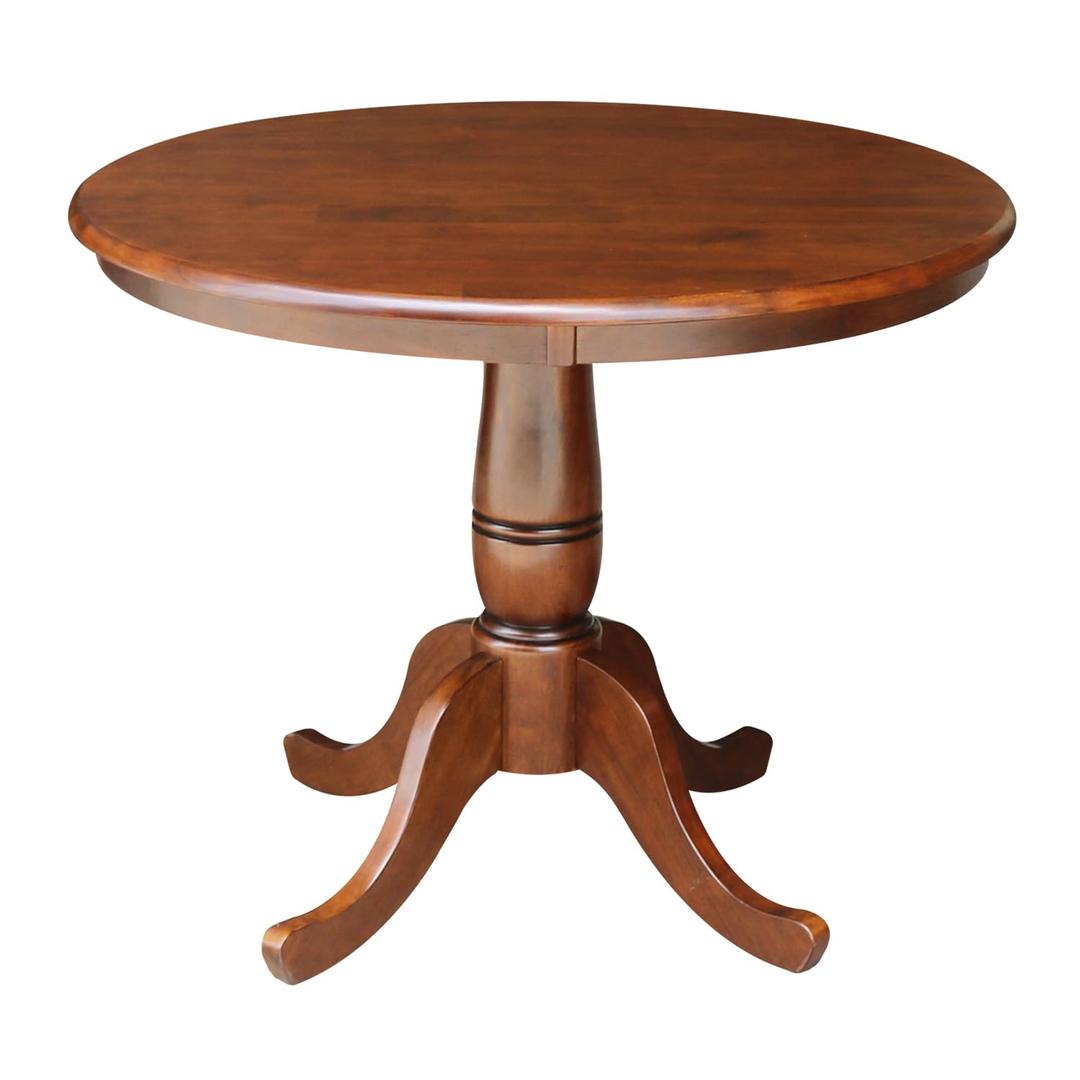 International Concepts 36-Inch Round Pedestal Table, 30-Inch, Espresso