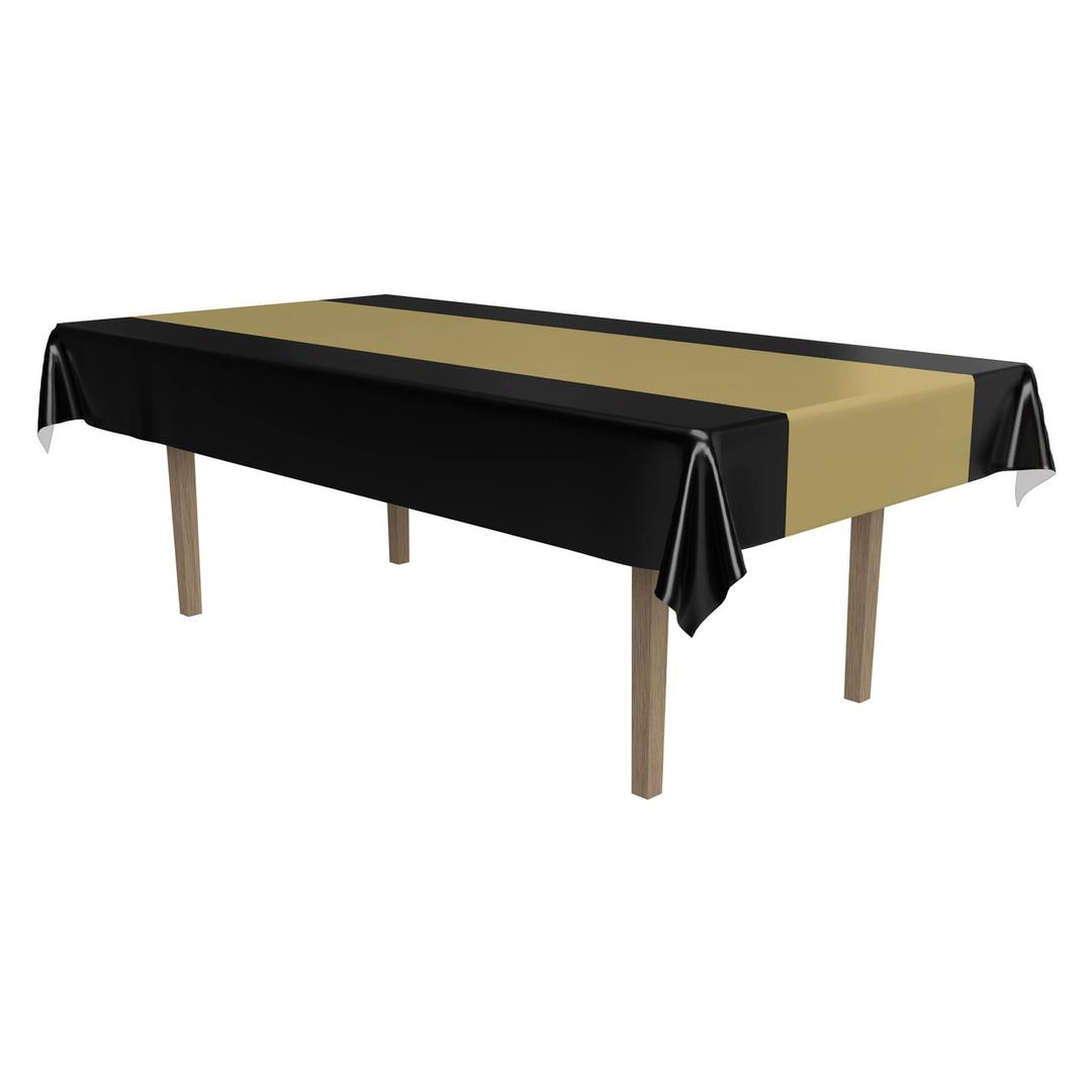 BeistleBlack and Gold Plastic Tablecover