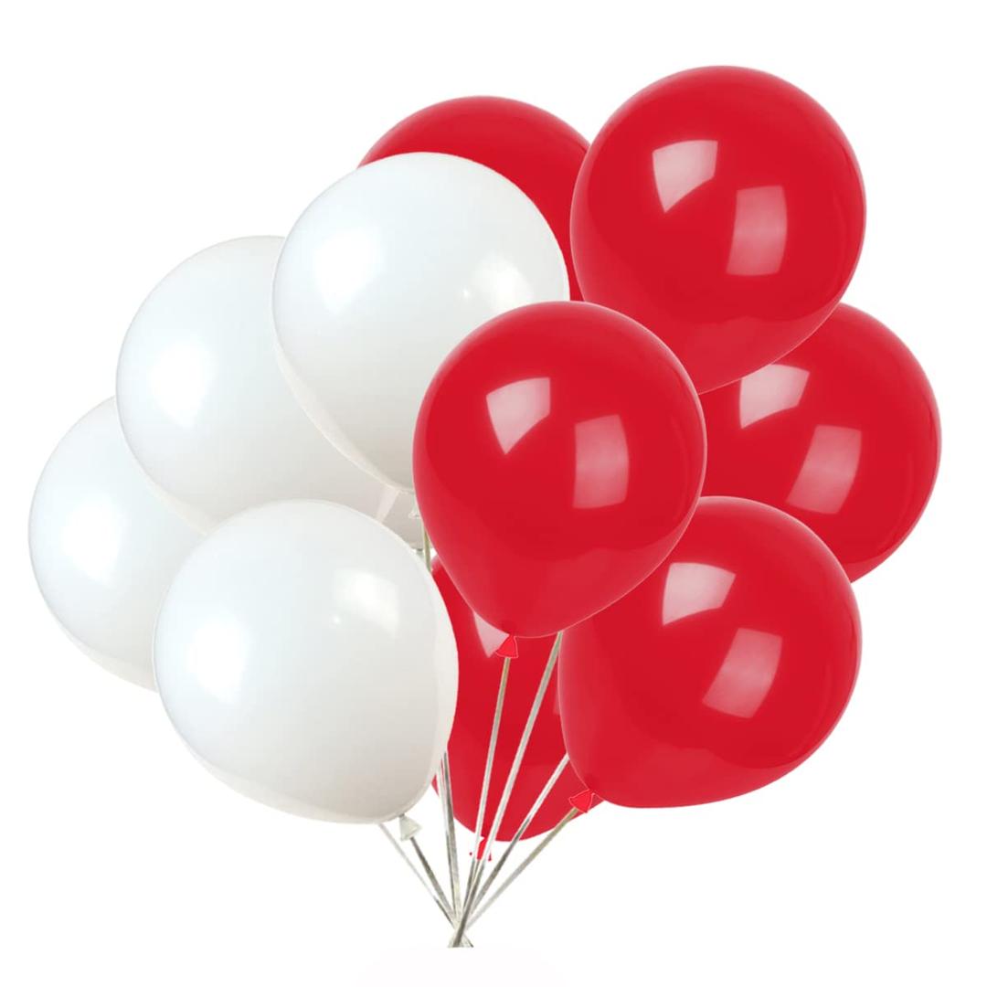 KADBANER White red Balloons,100-Pack,12-Inch Latex Balloons