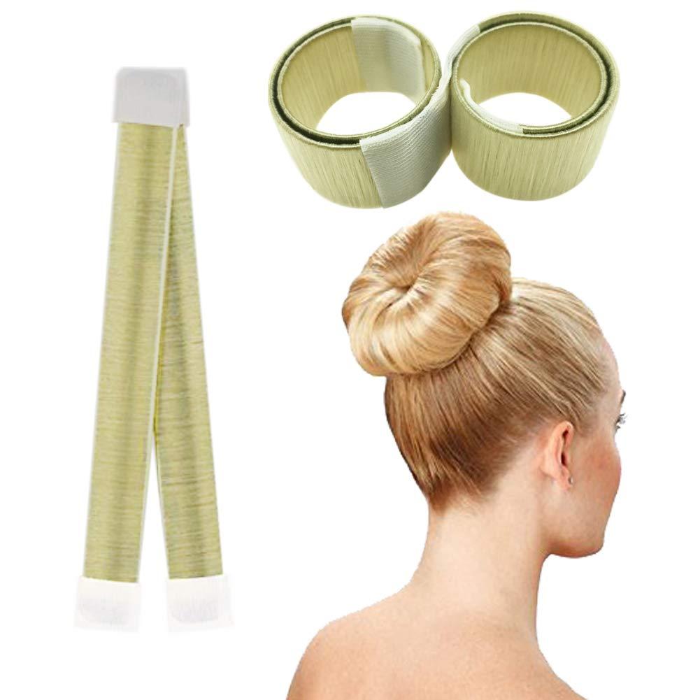 2pcs Fashion Women Girls French Twist Magic Doughnuts Hair Bun Shapers Accessories DIY Maker Clip Tool - Blonde