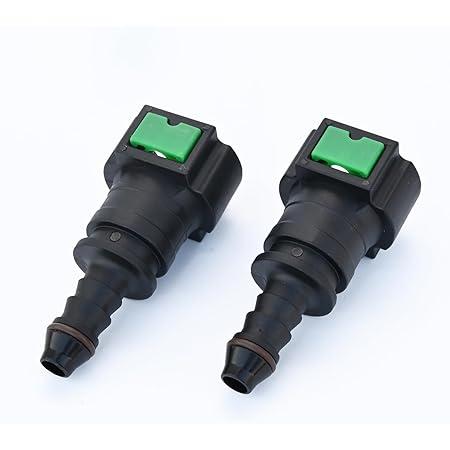 AC PERFORMANCE 2PCS Plastic Fuel Fitting Quick Connect Female 3/8 Tube to Male 3/8 Barb