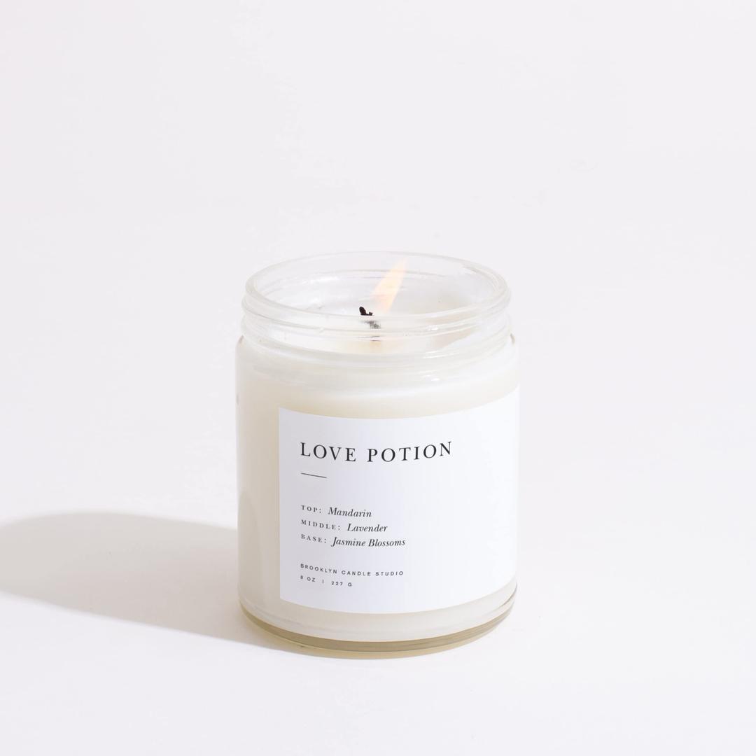 Brooklyn Candle StudioLove Potion Jar Candle - Luxury Scented Candle, Vegan Soy Wax, Hand Poured in The USA, 50 Hour Slow Burn Time - 7.5oz