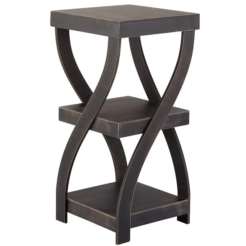 The Lakeside Collection Twisted Side Table Distressed Black