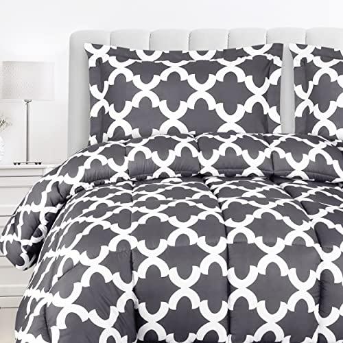 Utopia Bedding Queen Comforter Set (Grey) with 2 Pillow Shams - Bedding Comforter Sets - Down Alternative Comforter - Soft and Comfortable - Machine Washable