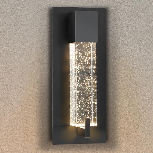 WOSHITU LED Wall Sconce Light: 11 Inch Black Modern Sconces Wall Lighting 3000K Dimmable Crystal Wall Lamps Indoor Bathroom Sconce Wall Mount Light Fixtures for Living Room/Bedroom/Hallway