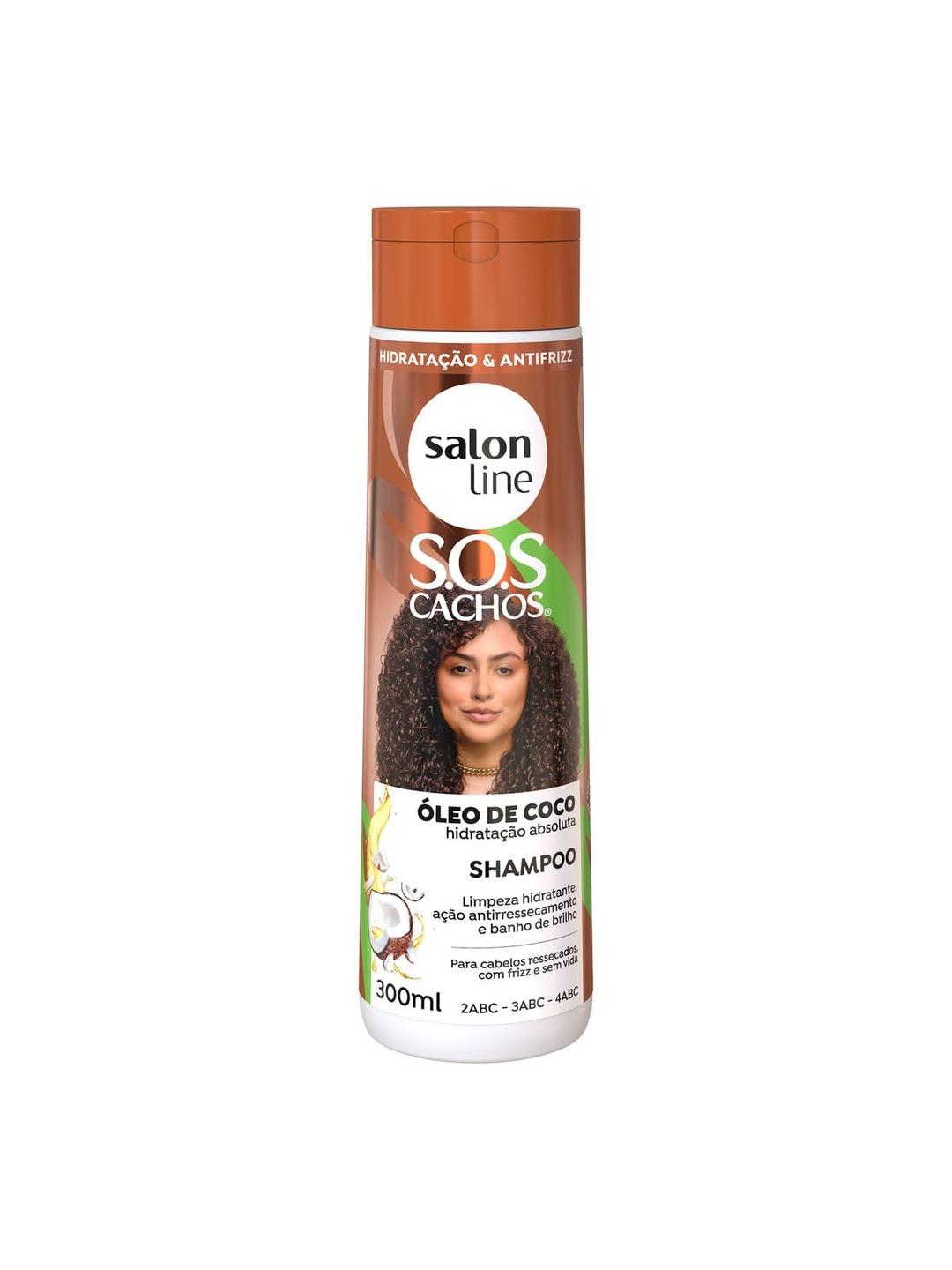 Salon Line - Linha SOS Cachos (Oleo de Coco) - Shampoo 300 ML - (SOS Curls (Coconut Oil) Collection - Shampoo 10.14 Fl Oz)