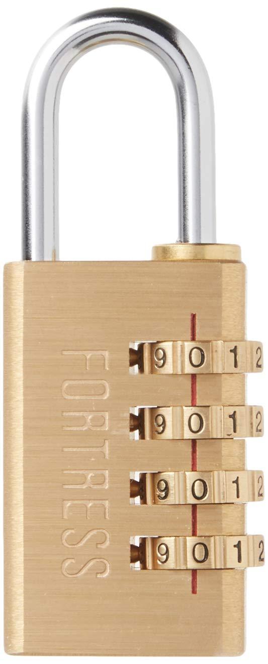 Master Lock Fortress Padlock, Set Your Own Combination Luggage Lock, 1-3/16 in. Wide, 627D,Gold