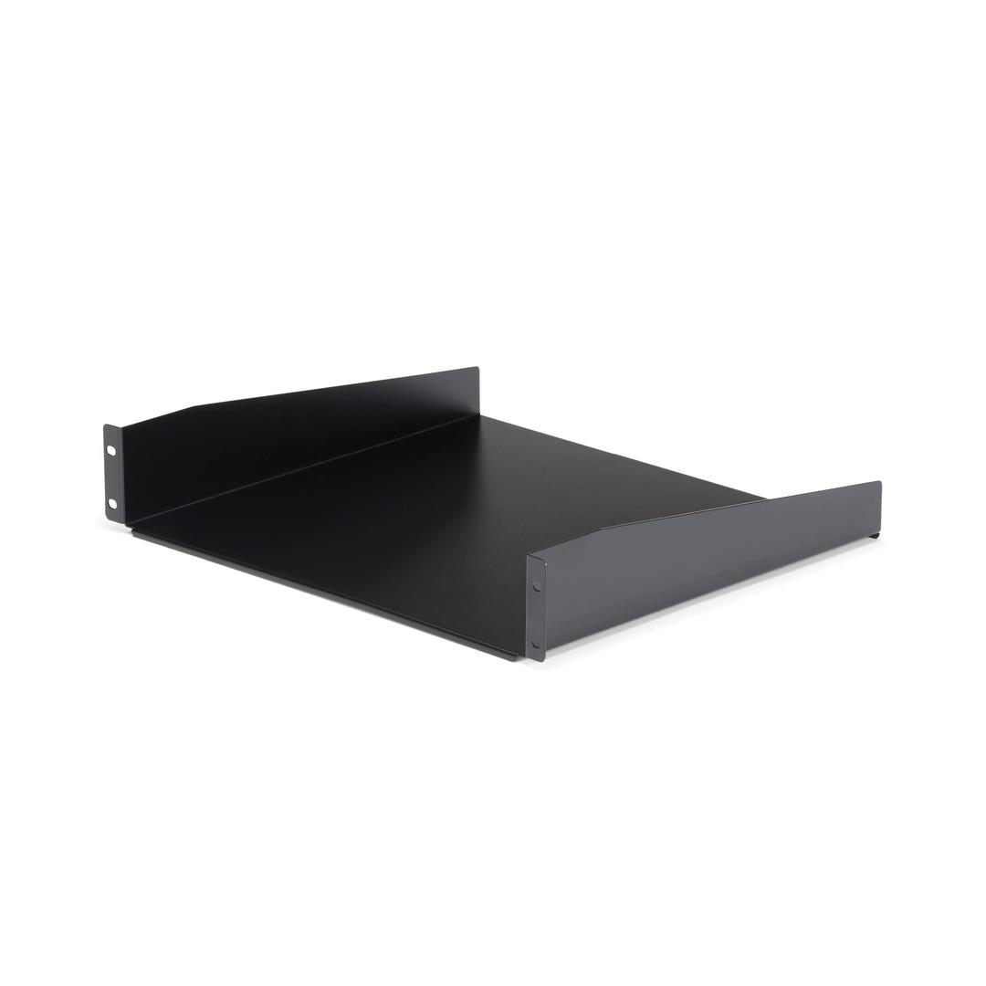 StarTech.com 2U Server Rack Shelf - Universal Rack Mount Cantilever Shelf for 19" Network Equipment Rack & Cabinet - Heavy Duty Steel – Weight Capacity 44lb/20kg - 16" Deep Tray, Black (CABSHELF)