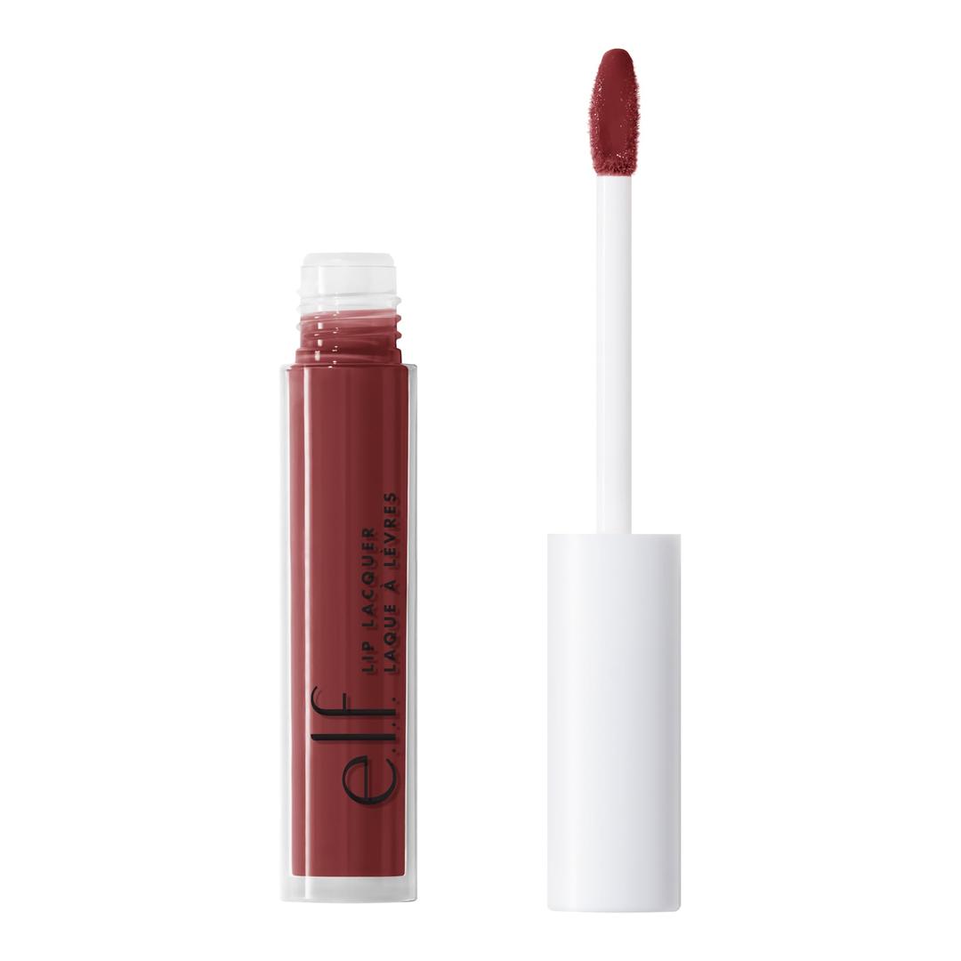 e.l.f.Lip Lacquer, Nourishing, Non-Sticky Ultra-Shine Lip Gloss With Sheer Color, Infused With Vitamins A & E, Vegan & Cruelty-Free, Black Cherry