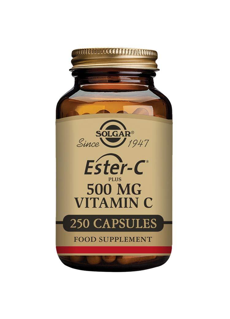 SOLGAREster-C Plus 500 mg Vitamin C (Ascorbate Complex), 250 Vegetable Capsules - Gentle & Non Acidic - Antioxidant & Immune Support - Non GMO, Vegan, Gluten Free, Kosher - 250 Servings