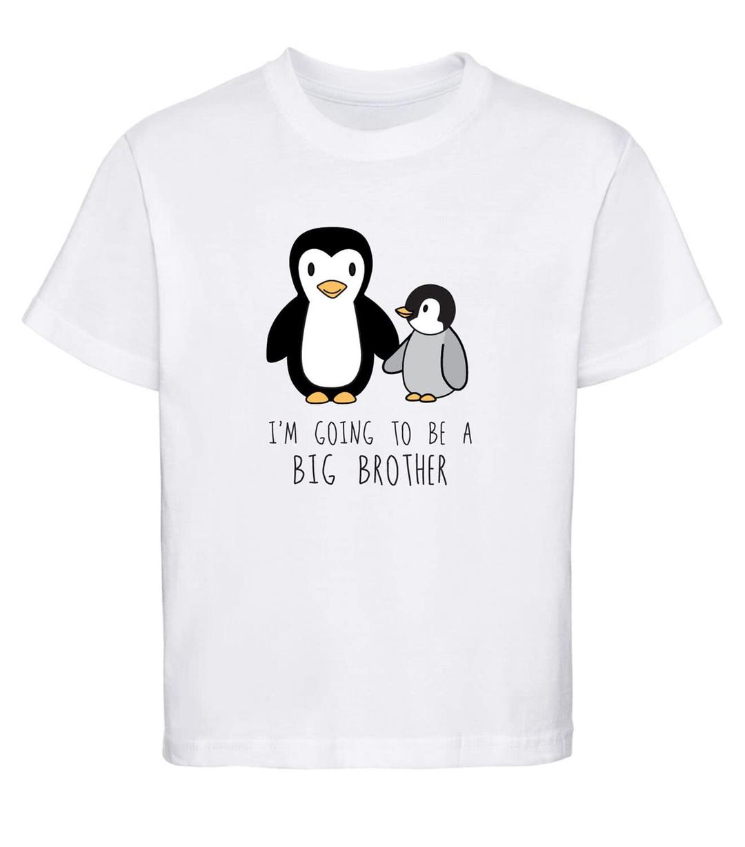 beyondsome I'm Going to Be A Big Brother T-Shirt Penguin Boys Tshirt Childrens