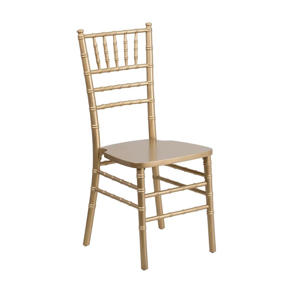 Flash Furniture Hercules Series Chiavari Chairs for Formal Events and Banquets, Commercial/Residential All-Occasion Event Chairs, Set of 2, Gold