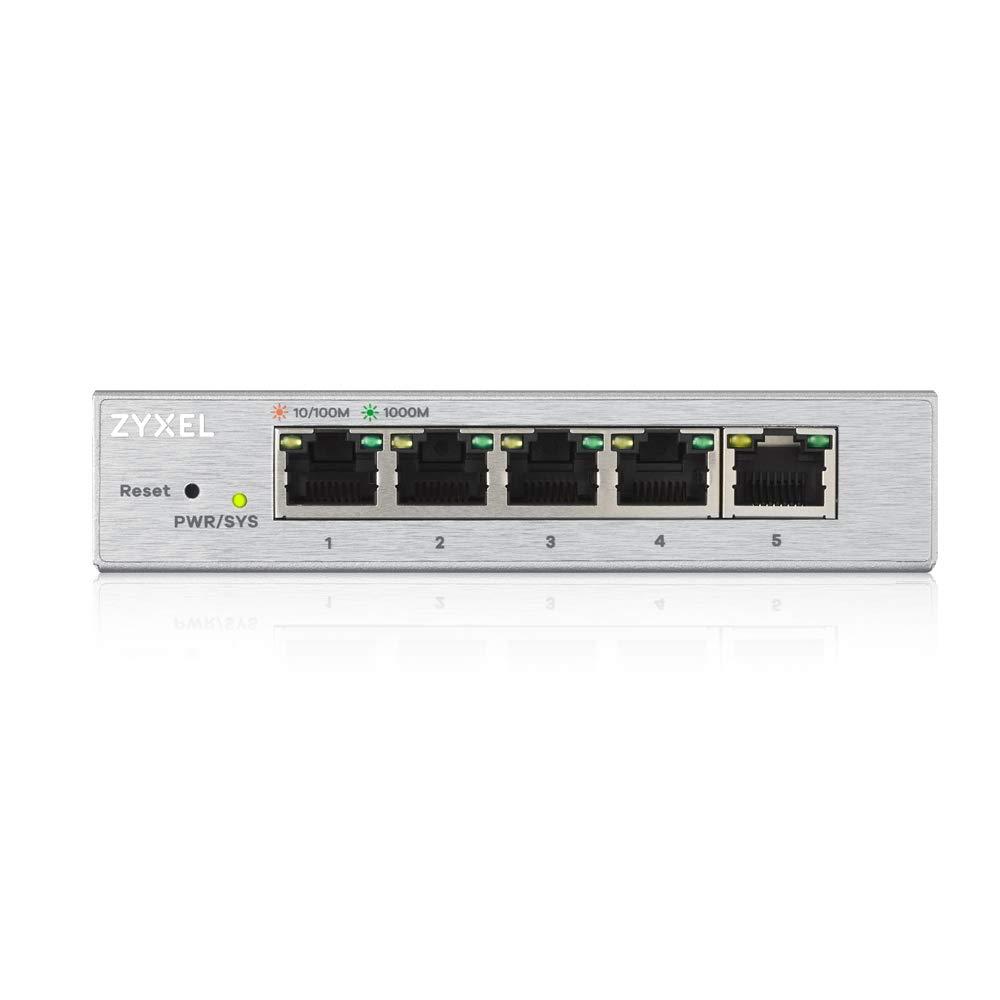 ZYXEL5-Port Gigabit Ethernet Web Managed Switch | VLAN Support | Sturdy Metal Case | Desktop or Wall-Mount | Fanless |Limited Lifetime Warranty | QoS | Ethernet Splitter | GS1200-5