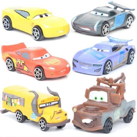 XRHOT Pixar Mini Racers 7cm Push toys Fun Gift for Kids &Movie Fans Ages 3 Years Up（6Pack