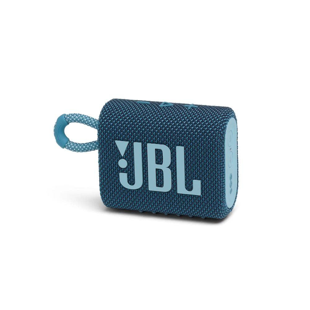 JBL GO 3 Wireless Bluetooth Portable Speaker with Integrated Loop for Travel with USB C Charging Cable, Blue