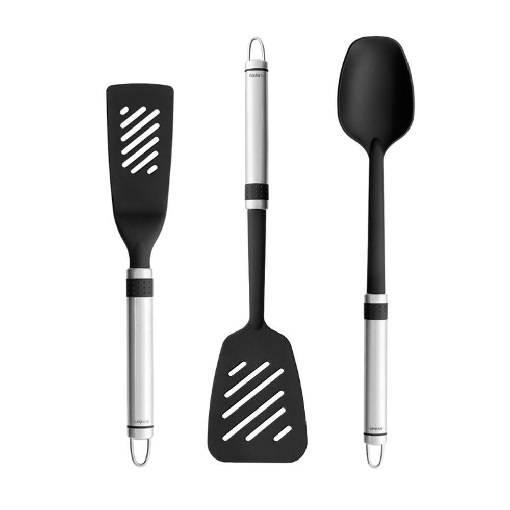 Brabantia Profile Line Large Spatula, Small Spatula, Vegetable Spoon, Non Stick