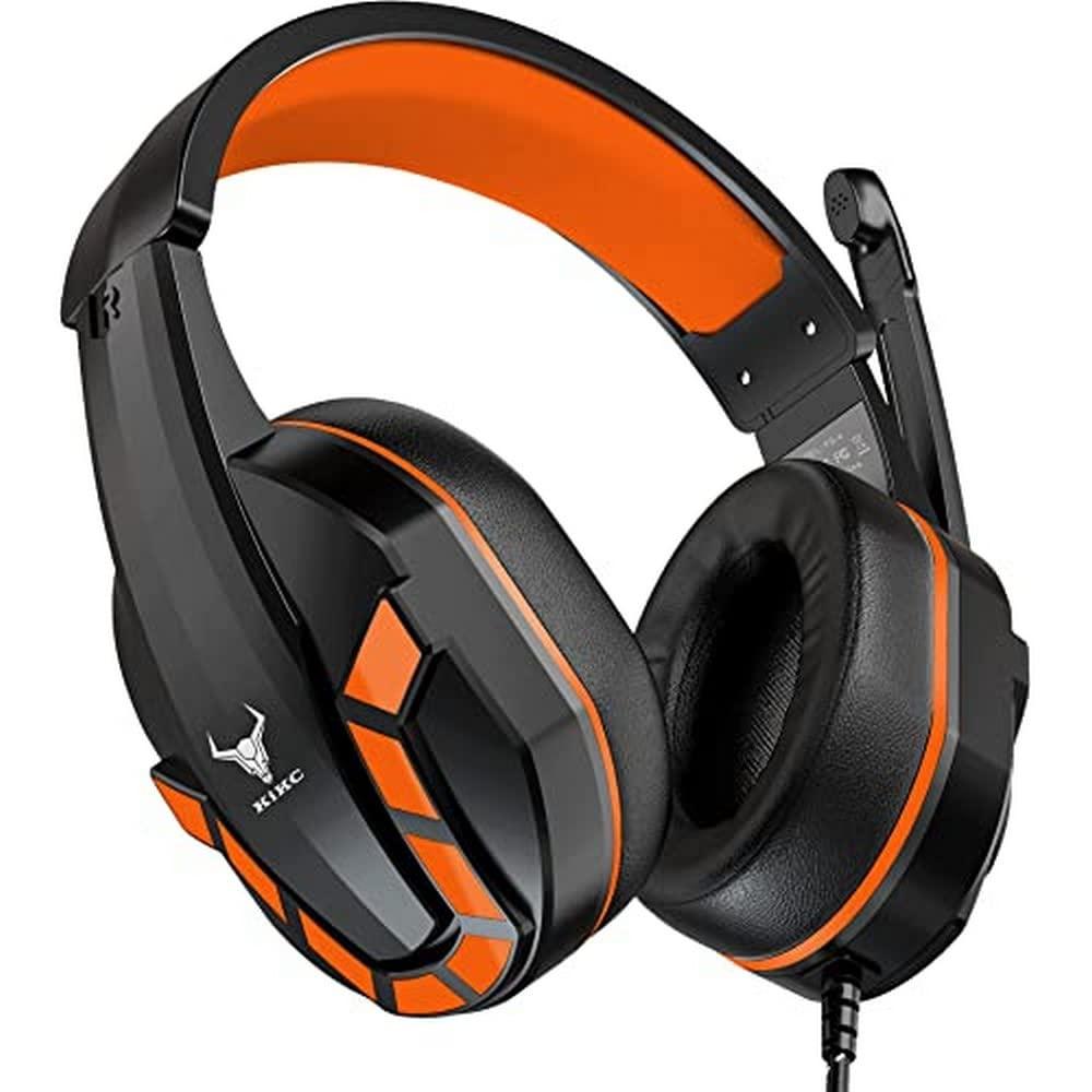 PS4 Gaming Headset with Mic for Xbox One, PS5, PC, Mobile Phone and Notebook, Controllable Volume Gaming Headphones with Soft Earmuffs for Kid