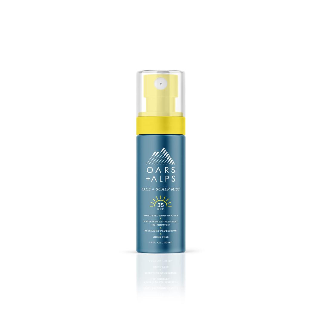 Oars + Alps Face and Scalp Mist SPF 35 Sunscreen, Protects from Blue Light, Summer Splash Scent, Water and Sweat Resistant, 1.5 Fl Oz