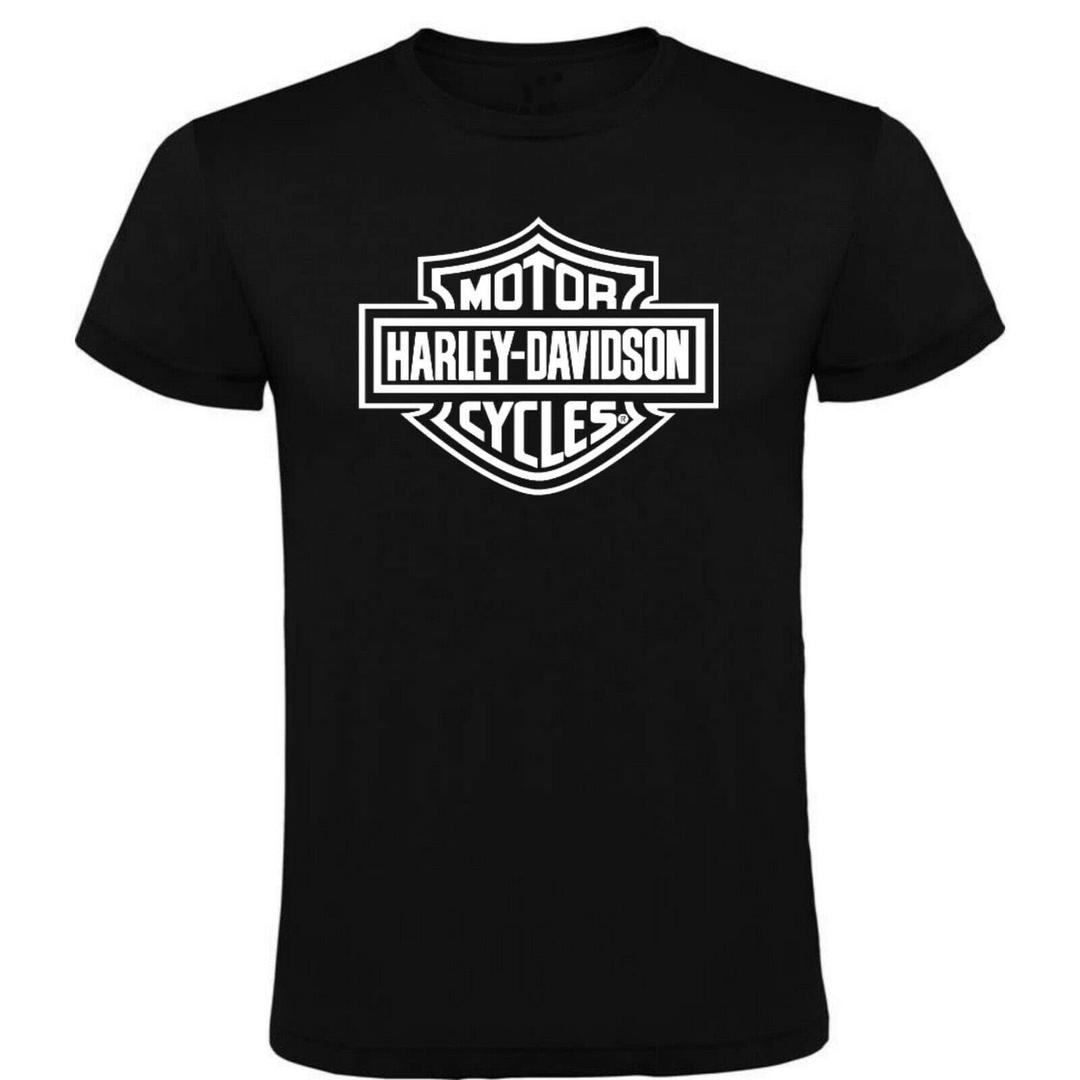 Harley Davidson Logo Men's Black T-Shirt 100% Cotton Sizes S M L XL XXL Short Sleeves