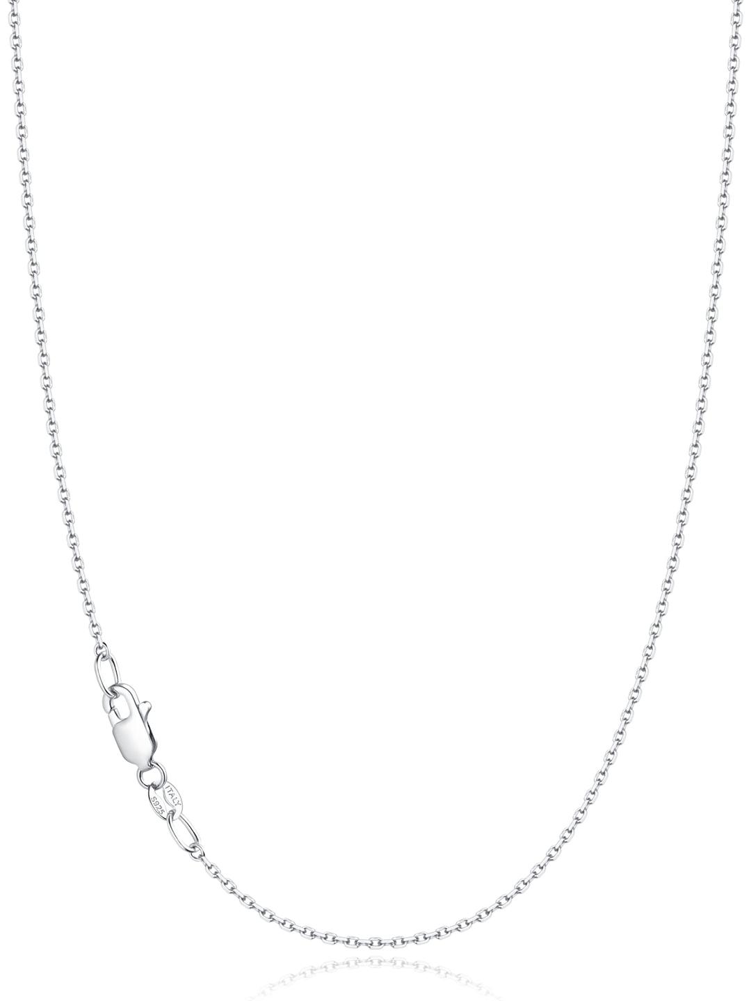 JewlpireSolid 18k Gold Over 925 Sterling Silver Chain Necklace for Women, 1.1mm Cable Chain Necklace Thin & Dainty & Sturdy Women's Chain Necklaces, 14/16/17/18/20/22/24 Inches