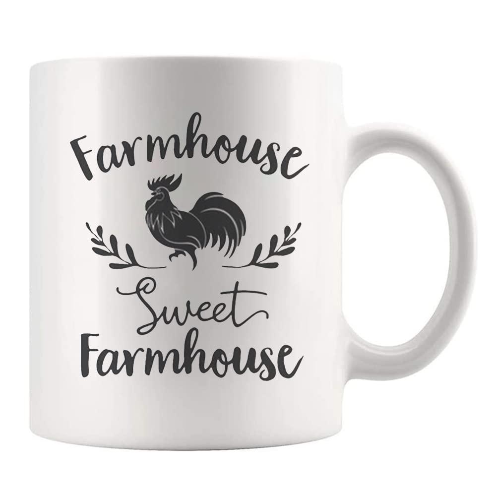 Farmhouse Coffee Mugs, Farmhouse Mugs, Farm House Kitchen, Farm House Decor, Farmhouse Quotes, Farmhouse Art, Rooster Mug, 11 Oz Novelty Coffee Mug/Cup, White