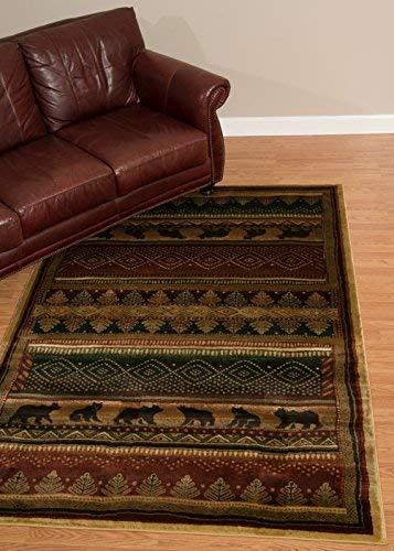 United Weavers of America Genesis Bear Walk Lodge Rug - 1ft. 10in. x 3ft.  Multicolor Southwest Style Olefin Rug with Twisted Heatset Construction