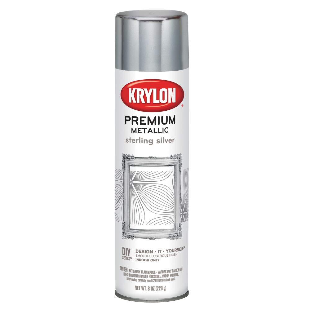 Krylon Premium Metallic Spray Paint Resembles Actual Plating, Sterling Silver, 8 Ounce (Pack of 1)