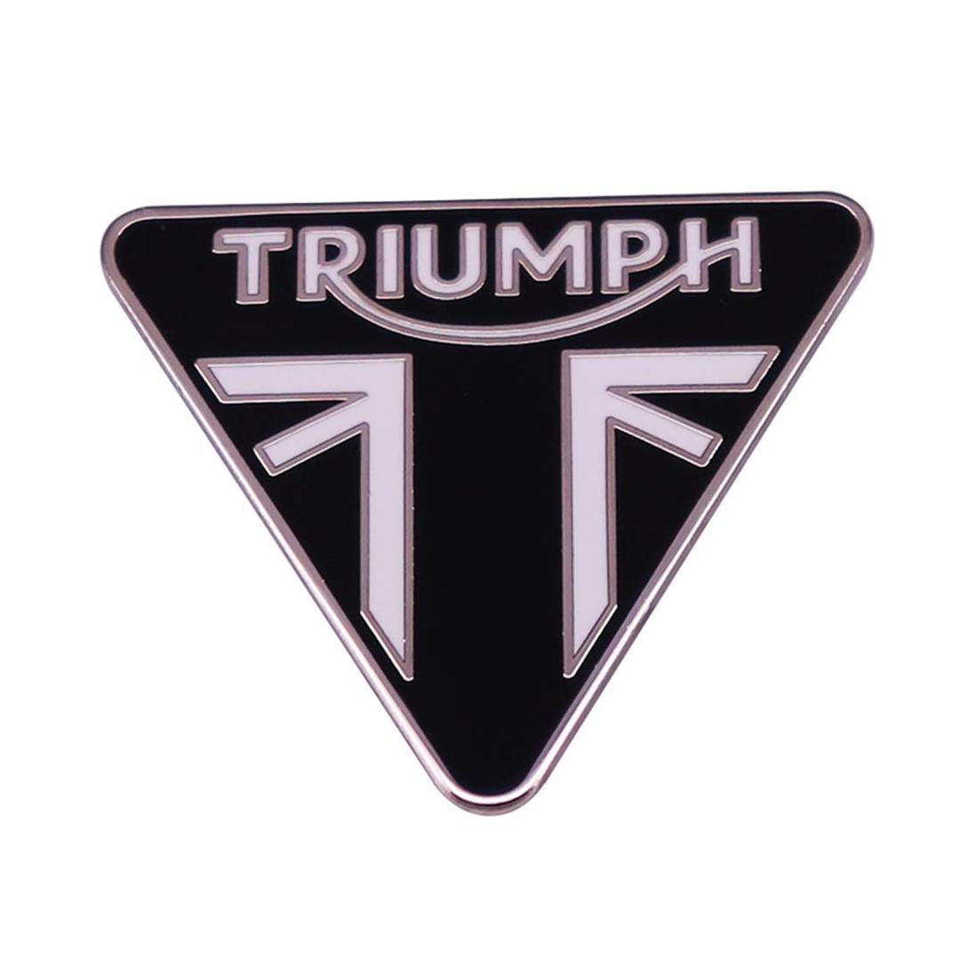 Triumph Motorcycle Logo Black Enamel Pin Metal Badges Lapel Pins Brooch Exquisite Badge Fashion Jewelry Accessories for Backpacks Hats Bags Motorbike Lovers Gifts, Metal, no gemstone