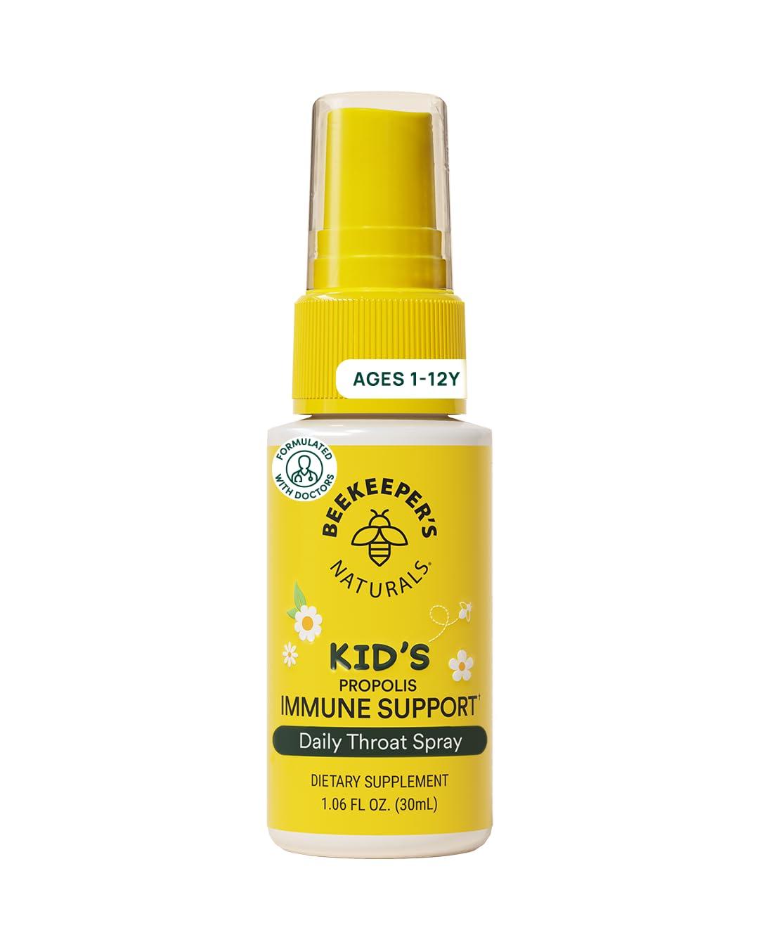 Kids Propolis Throat Spray - Natural Immune Support & Sore Throat Relief - by BEEKEEPER'S NATURALS - Has Antioxidants & Gluten-Free (1.06 oz) Pack of 1 (Kids)