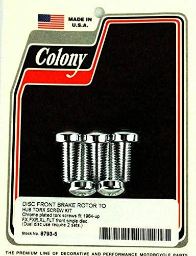 Colony Chrome front Rotor TORX Bolts for Harley-Davidson Brake Rotors with Cast Wheels OEM #43655…