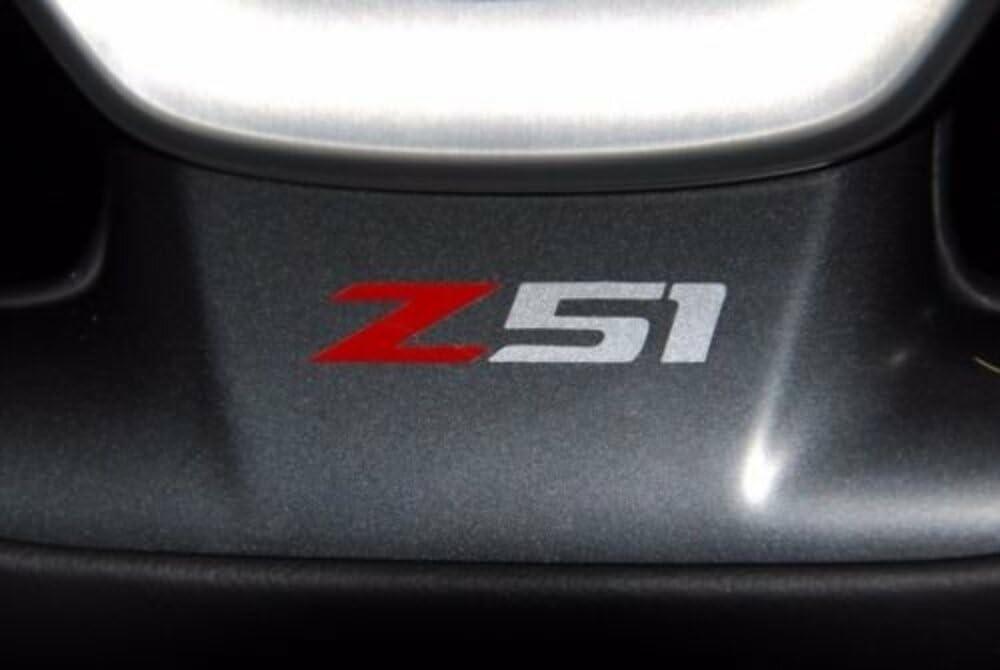 Corvette C7 Z51 Vinyl Decal for Side Vent or Steering Wheel - Red and Silver