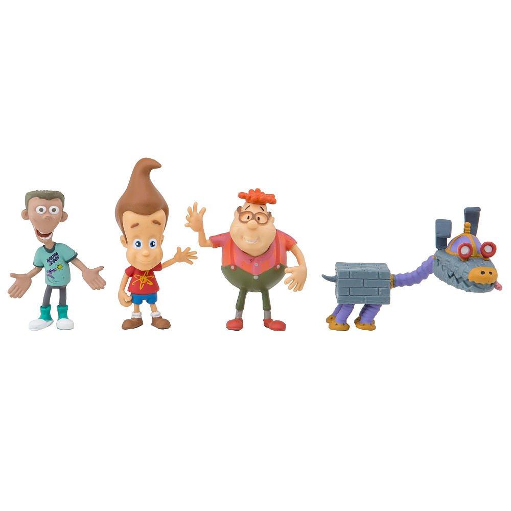 Nicktoons Jimmy Neutron 2 Inch Deluxe Collector 4-Pack Figurine Set Jimmy, Carl, Sheen & Goddard