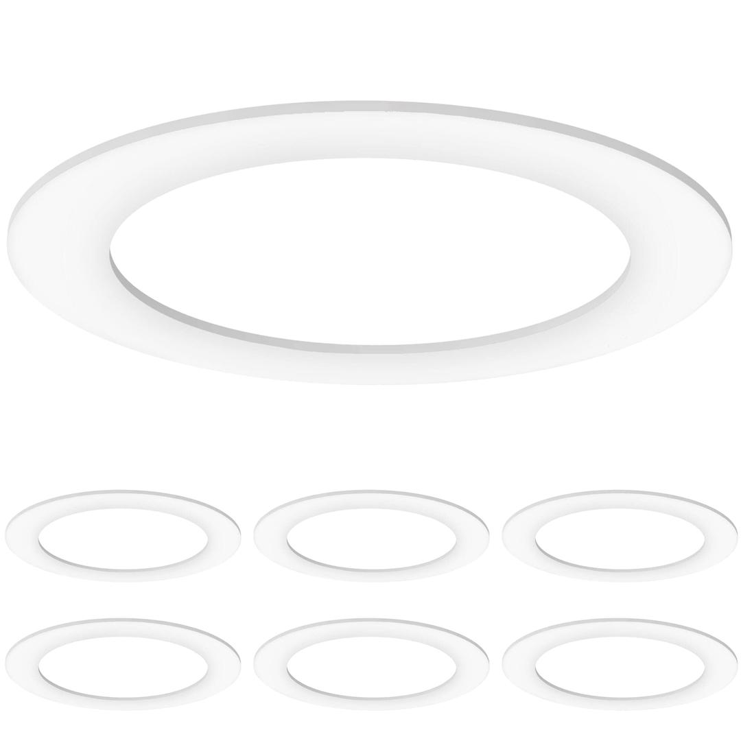 Sunco 6 Pack Goof Rings for 6 Inch Recessed Lights White Can Light Goof Trim Ring, Outer Diameter 8.6-inch, Inner Diameter 6.2-inch, Durable Plastic Design, Matte Finish, Flush Mount